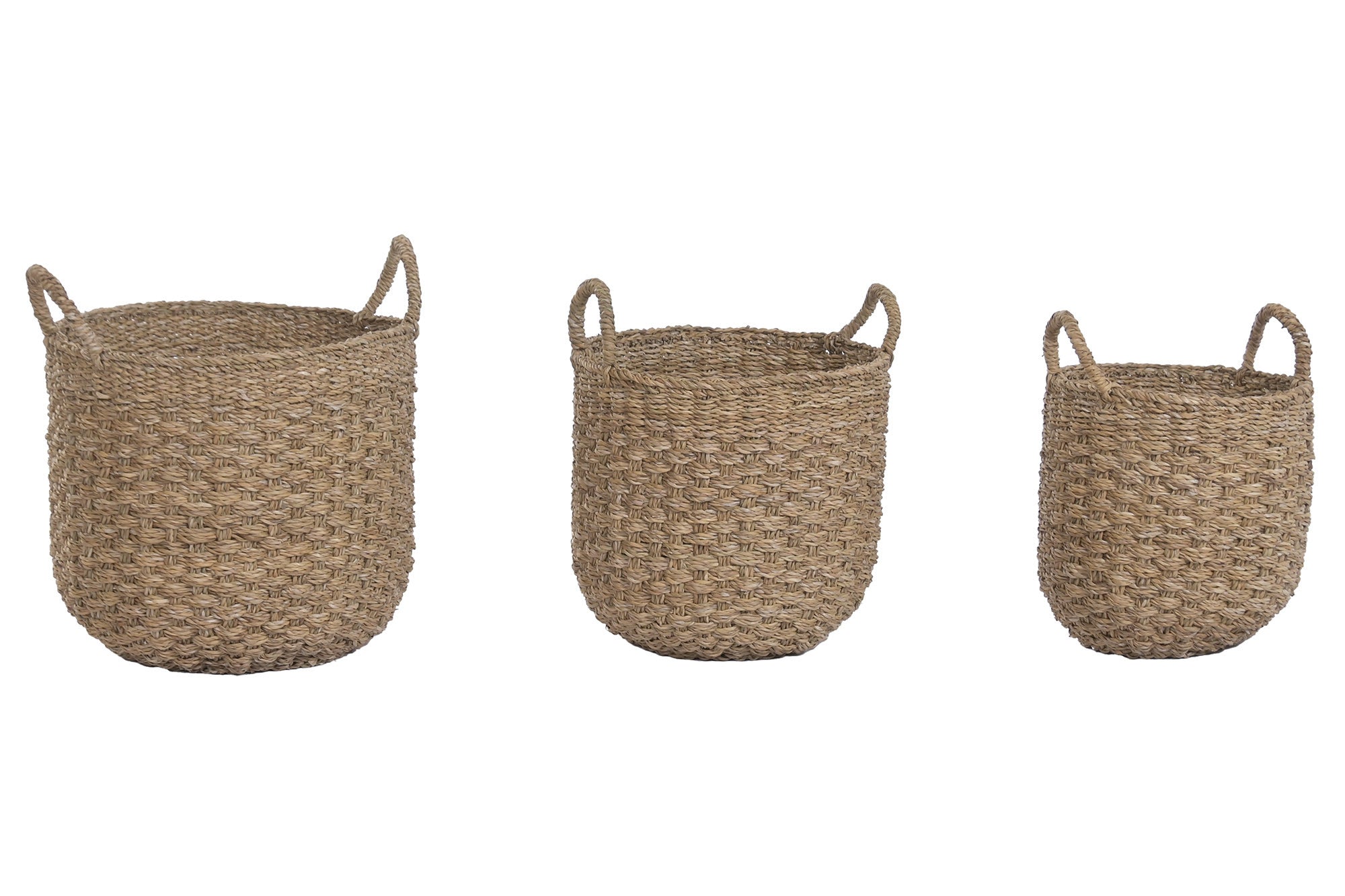 Set de 3 cestas de seagrass con asas - Rincones Bari