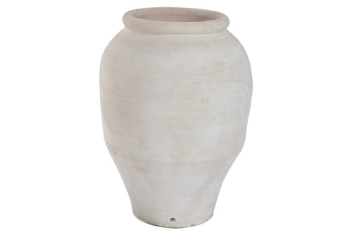 Ánfora de terracota artesanal crema - Rincones Bari
